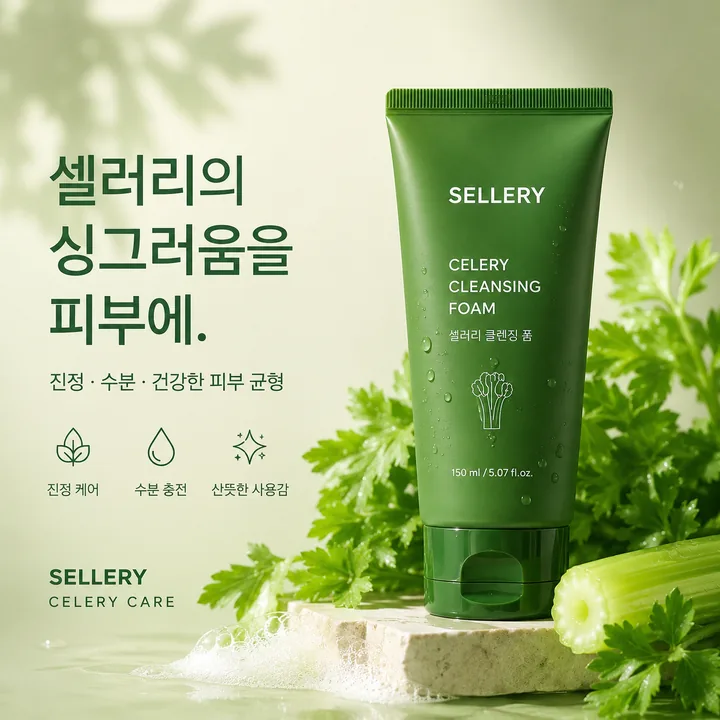 셀러리의 싱그러움을 피부에 — 진정, 수분, 건강한 피부 균형